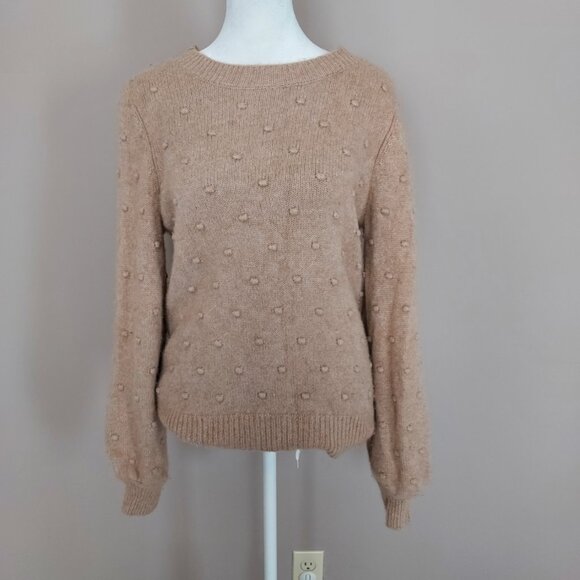 Rachel Zoe Long Sleeve Tan 100% Cashmere Pullover Sweater Size Med - Picture 3 of 6